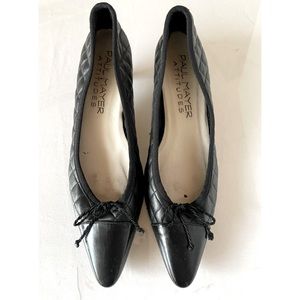 PAUL MAYER ATTITUDES Black quilted leather kitten heel